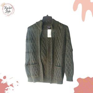 The Irish Store Men Aran Zip Cardigan Small